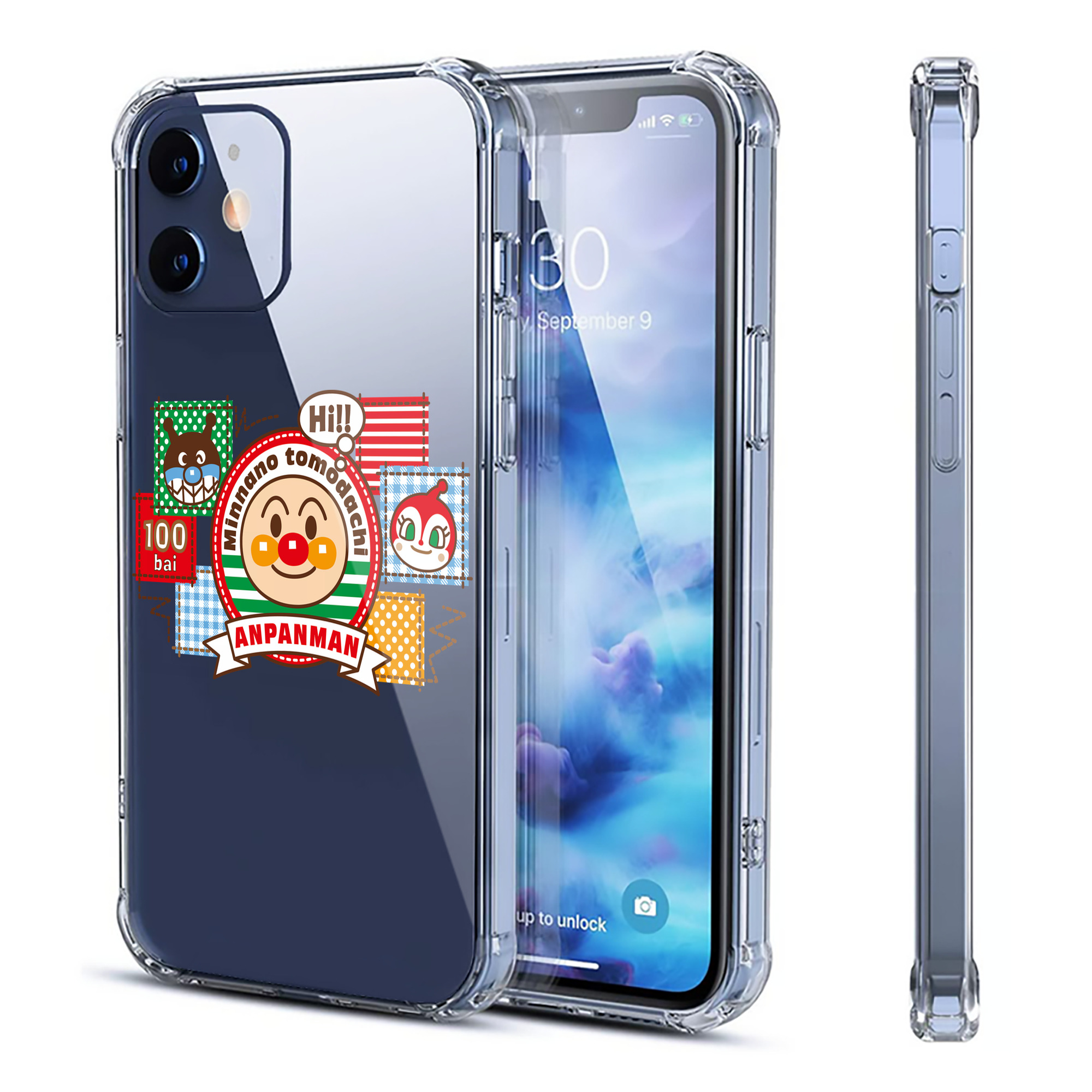 （画像用） アンパンマン Anpanman 【iPhone 12シリーズ対応】透明スマホケース（クリアソフトケース）